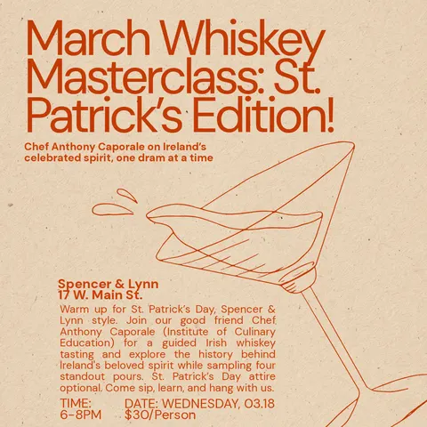 March Whiskey Masterclass: St. Patrick's Edition with Anthony Caporale