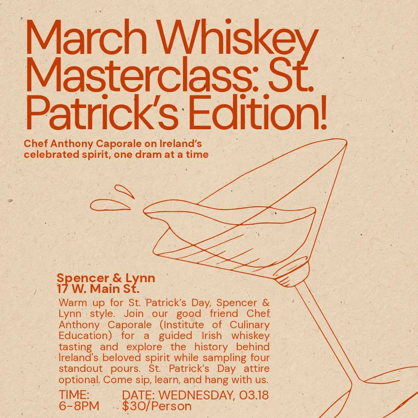 March Whiskey Masterclass: St. Patrick's Edition with Anthony Caporale