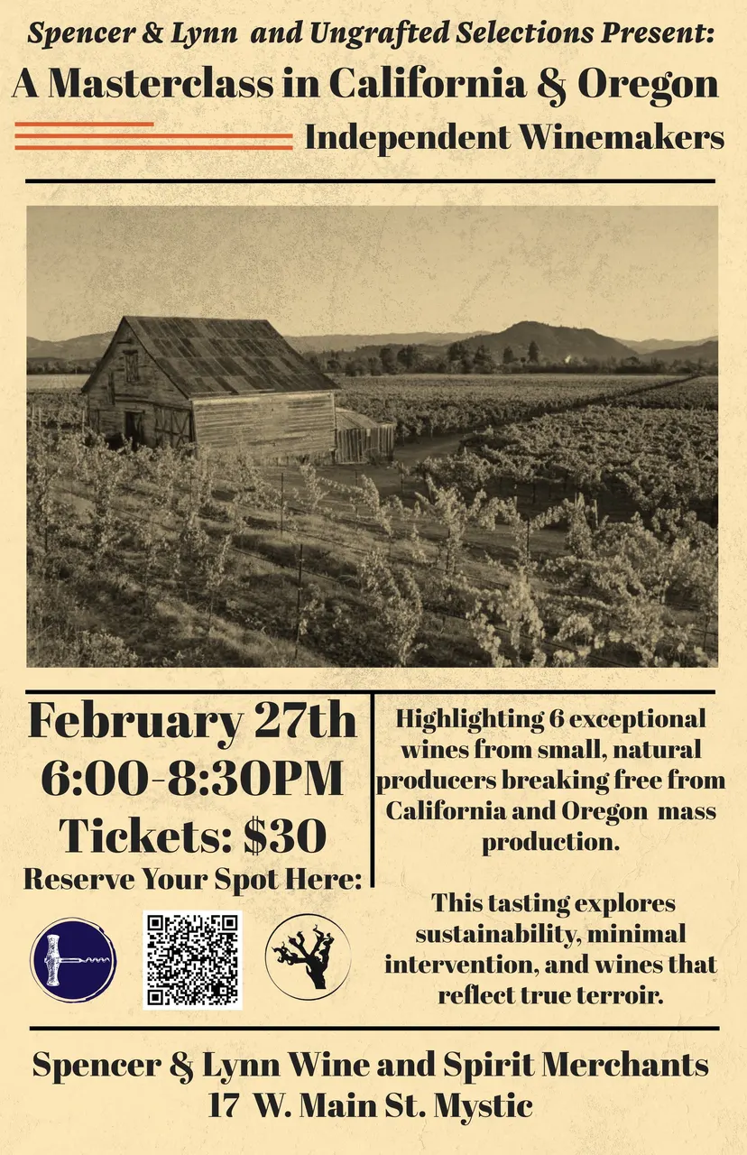 Spencer & Lynn & Ungrafted Selections Present: A Masterclass in California & Oregon Independent Winemakers