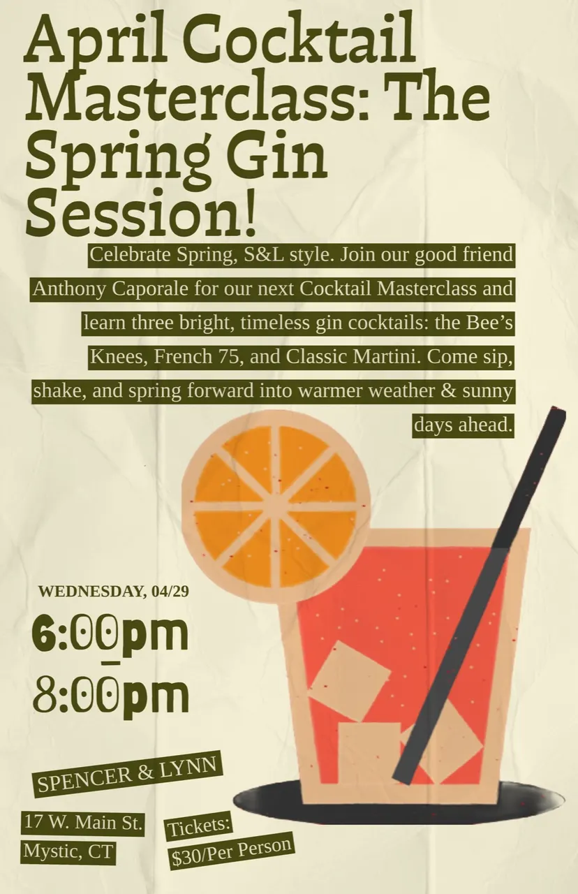 April Cocktail Masterclass: The Spring Gin Session with Anthony Caporale